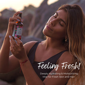 Baja Basics Rose Water Spray bottle shows a light fragrance for mood refresh.
