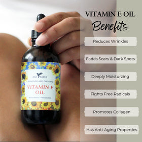 Baja Basics Vitamin E Oil used on hair ends for softness