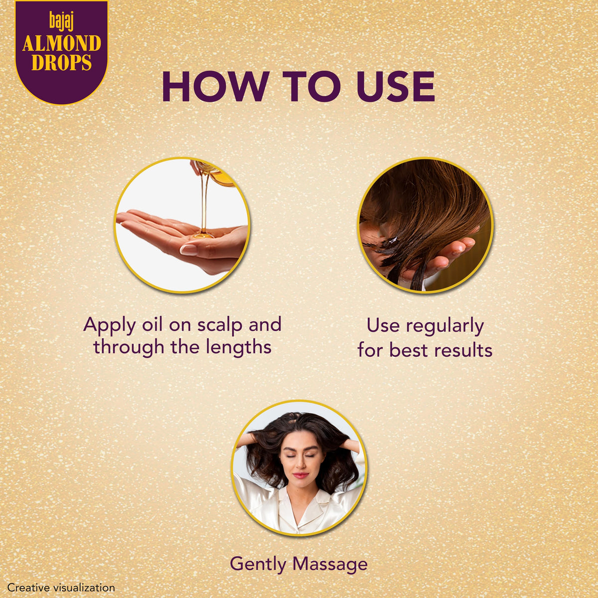 Bajaj Almond Drops non-sticky formula keeps hair light and manageable.