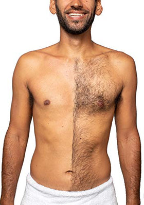 baKblade BODBlade chest, arms, and stomach grooming in action.