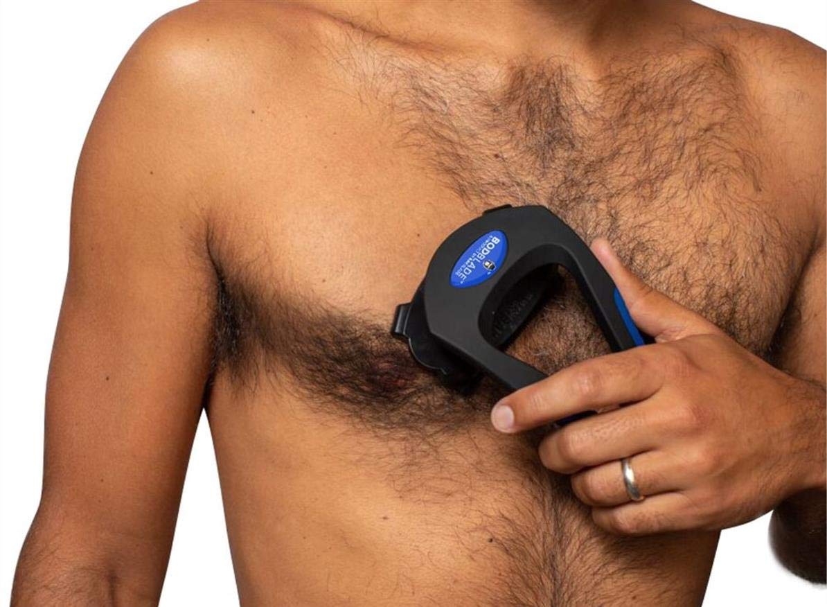 baKblade BODBlade ergonomic grip for easy body grooming and precise shaving.