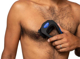 baKblade BODBlade ergonomic grip for easy body grooming and precise shaving.