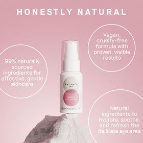 Balance Me Wonder Eye Cream daylight packaging in bright setup