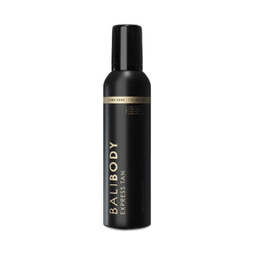 Bali Body 1 Hour Express Self Tan bottle showing ultra-dark formula for streak-free coverage.