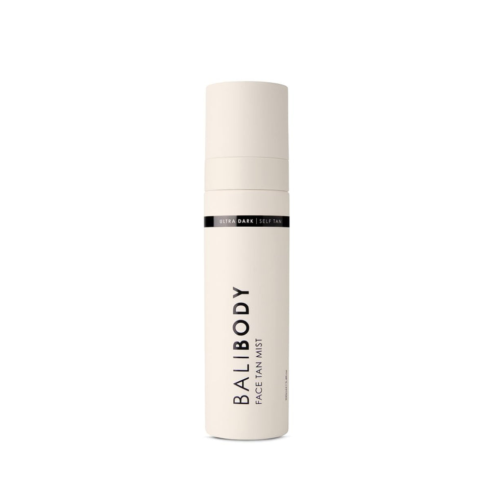 Bali Body Face Tan Mist Ultra Dark bottle ready for on-the-go natural bronze glow.