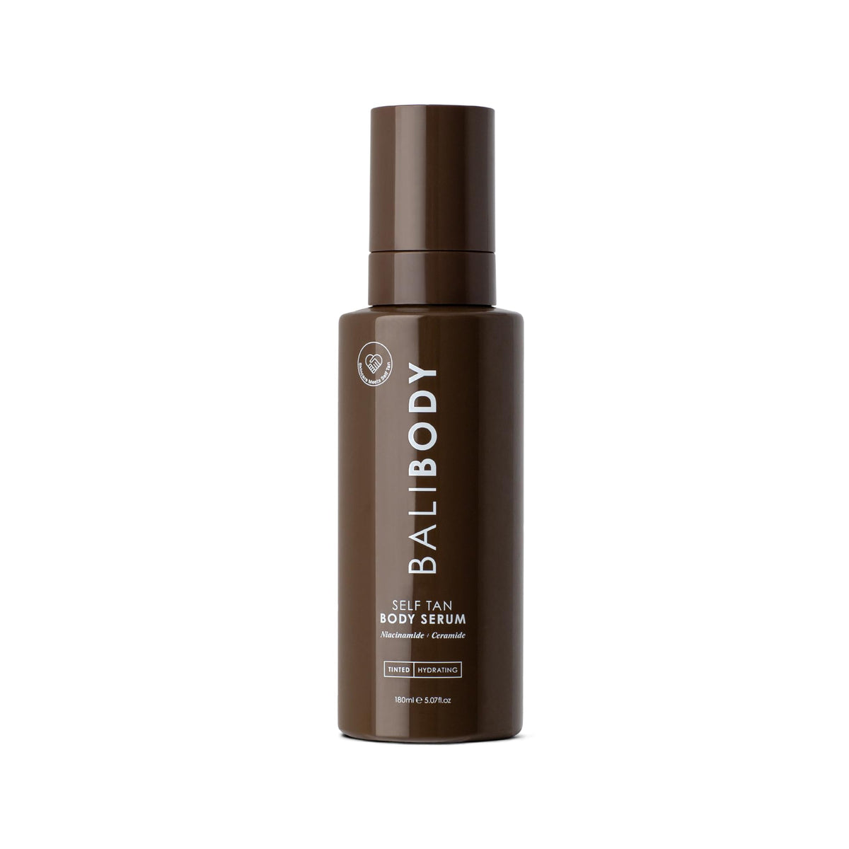 Bali Body Self Tan Body Serum bottle showing natural glow preview