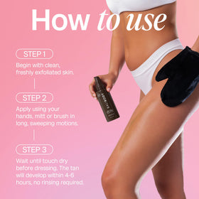 Bali Body Self Tan Serum bottle in sunlight for natural bronze glow