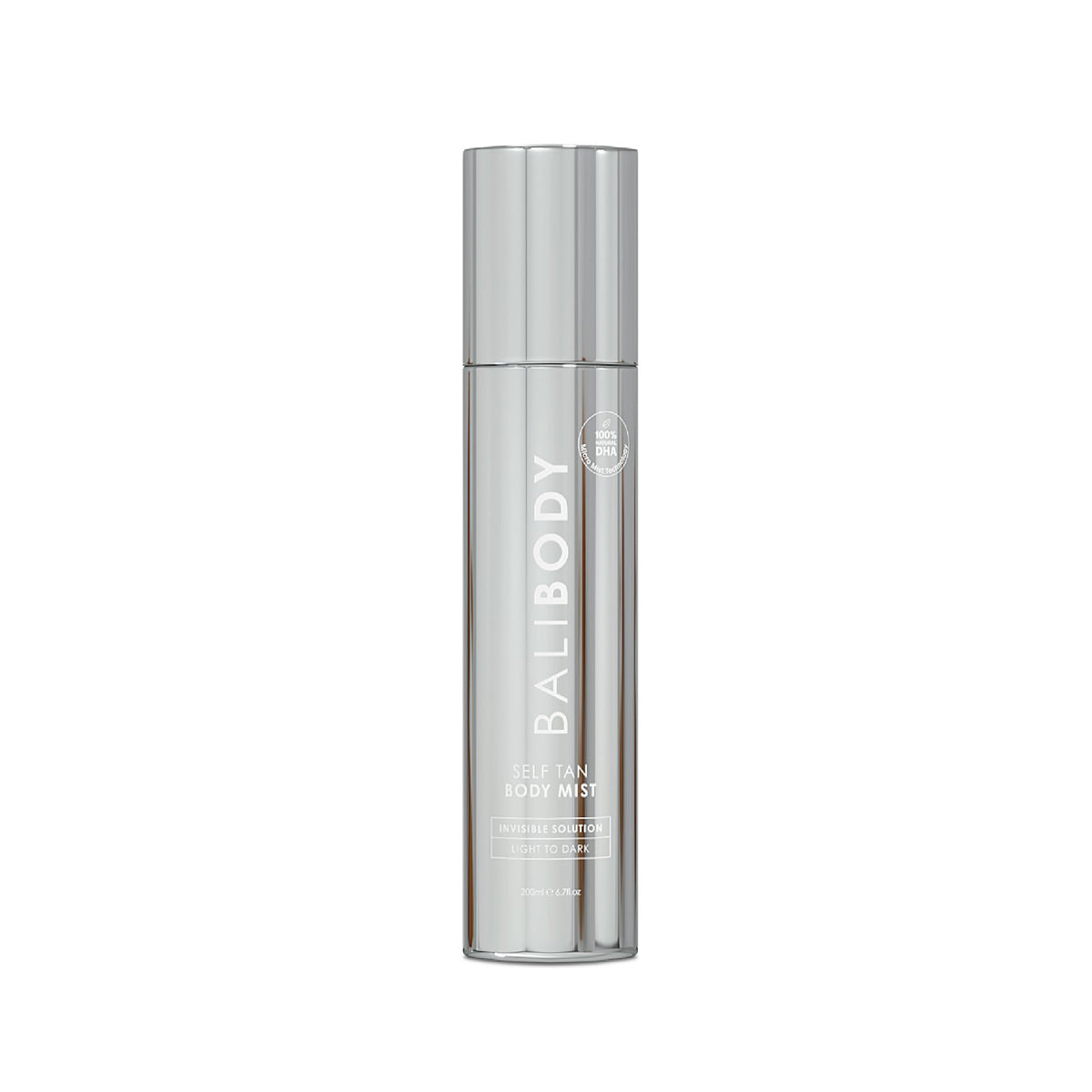 Bali Body Self Tan bottle with 360° mist for even, natural coverage.