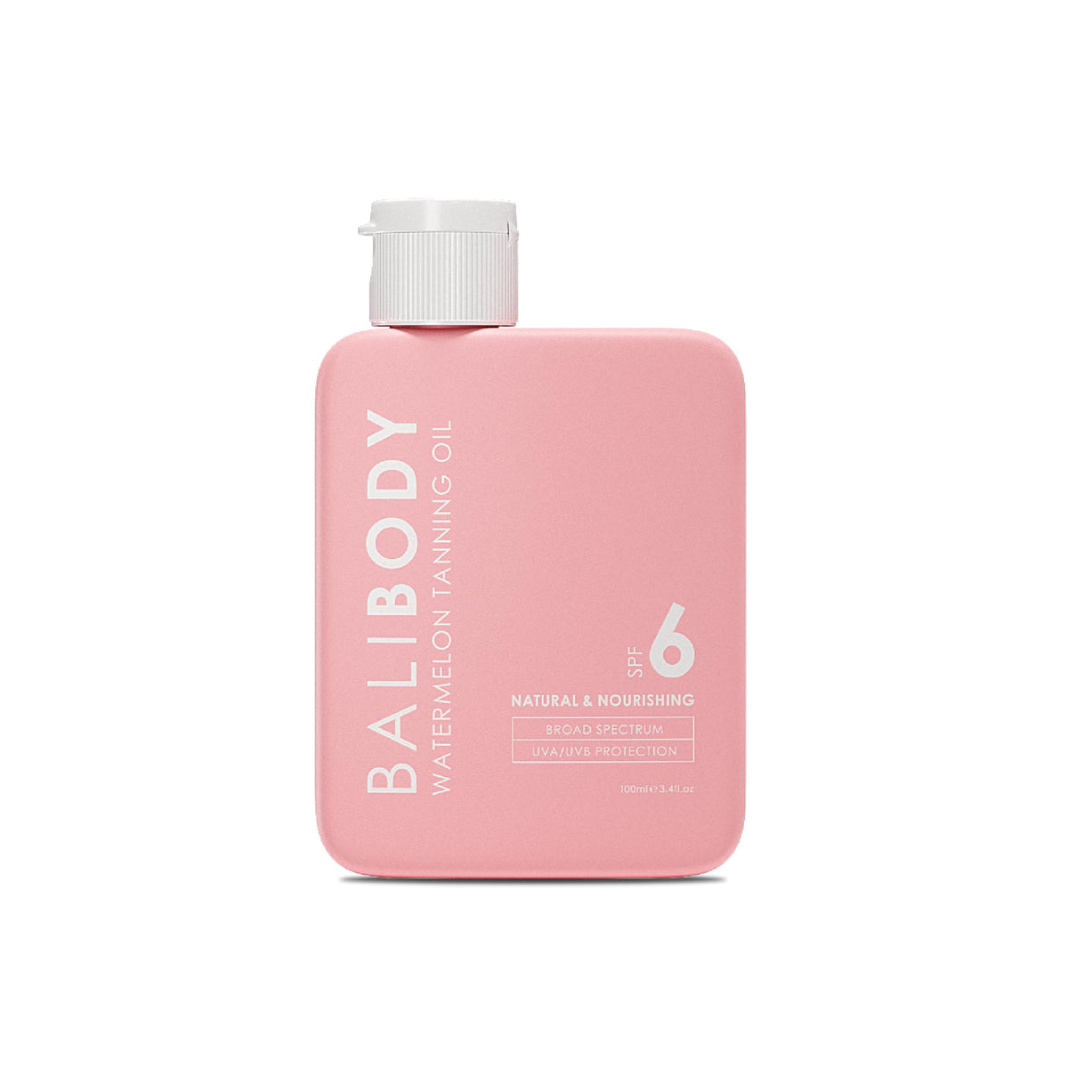 Bali Body Watermelon Tanning Oil SPF 6 bottle with hydrating bronze glow.