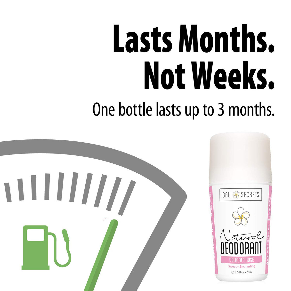 Clean ingredients label on Bali Secrets The Rosey showing aluminum-free formula