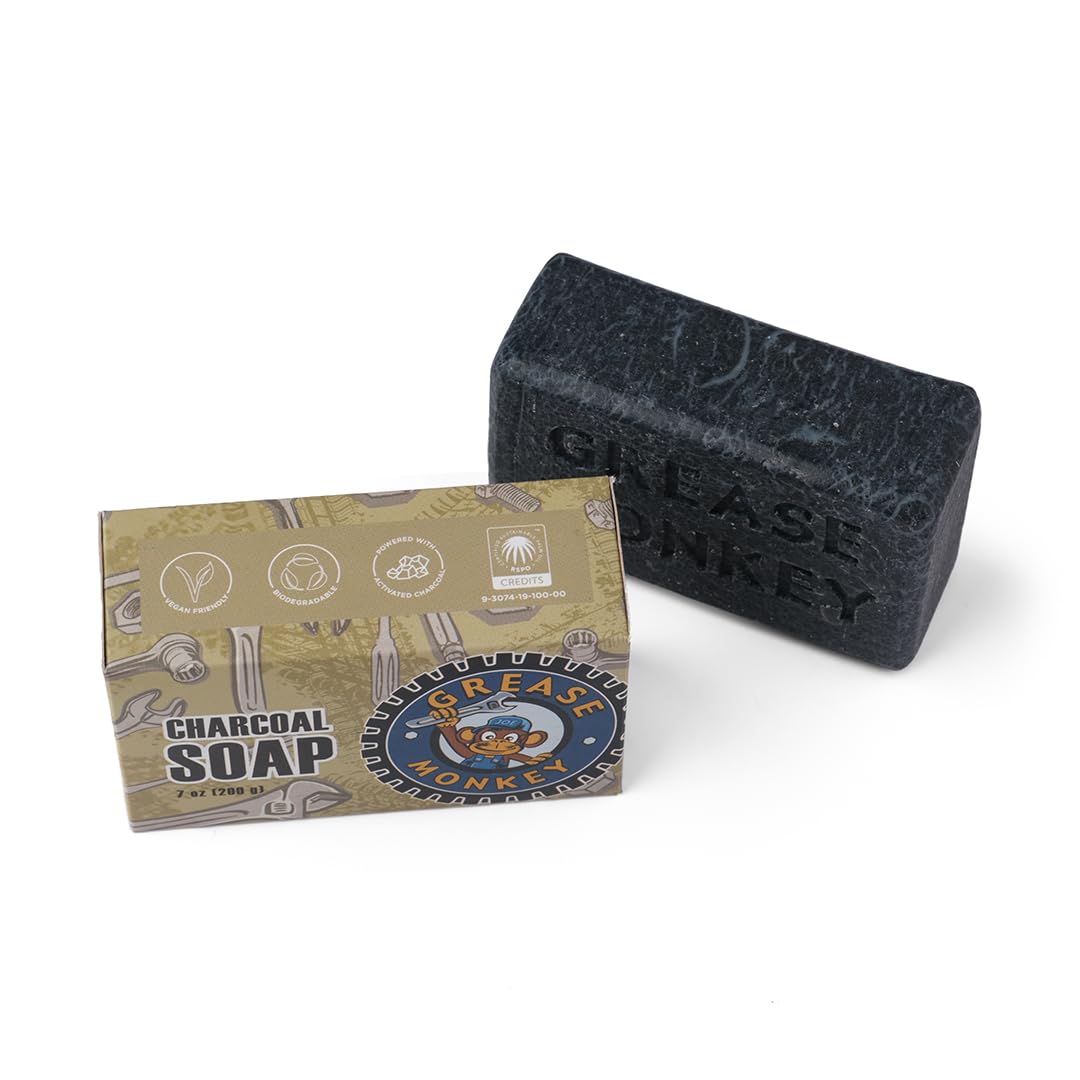 Bali Soap Grease Monkey charcoal close-up for deep cleansing