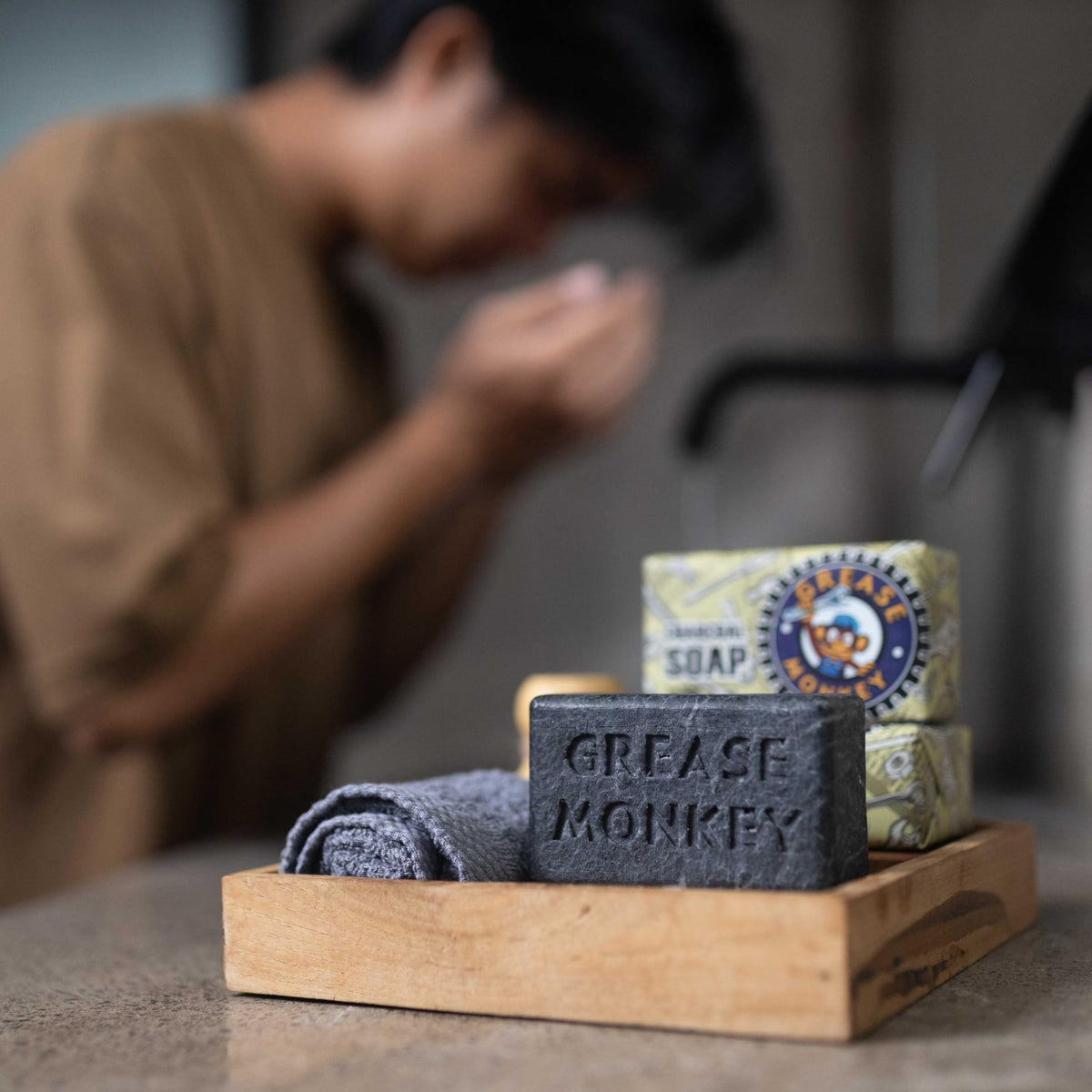 Bali Soap Grease Monkey hand-scrub action after dirty tasks