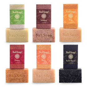 Bali Soap moisturizing-oils swirl produces creamy lather for skin hydration.