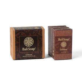 Bali Soap sandalwood bar creates creamy lather during daily cleansing.