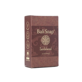 Bali Soap sandalwood bar showing exfoliating texture for smoother skin.
