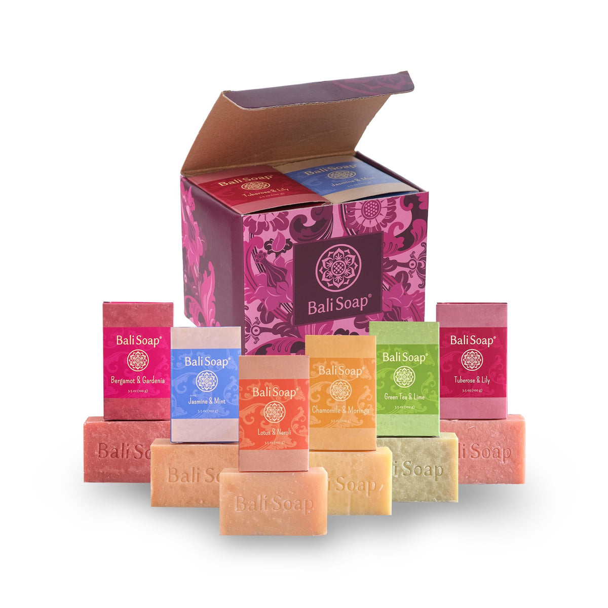 Bali Soap six-bar-floral-set ideal for gifting and everyday cleansing.
