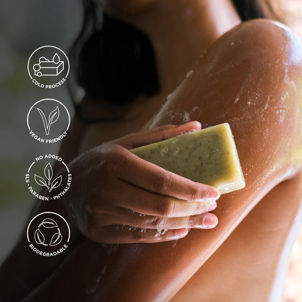 Bali Soap tropical-scent profile suggests lemongrass and coconut notes.