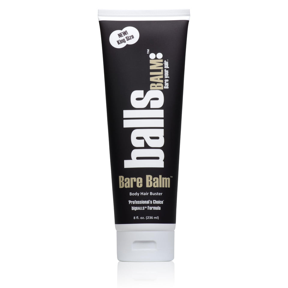 ballsBALM Bare Balm bottle front, a professional hair management cream.