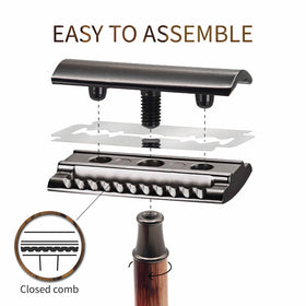 Bambaw double-edge razor head on display for a clean, close shave.