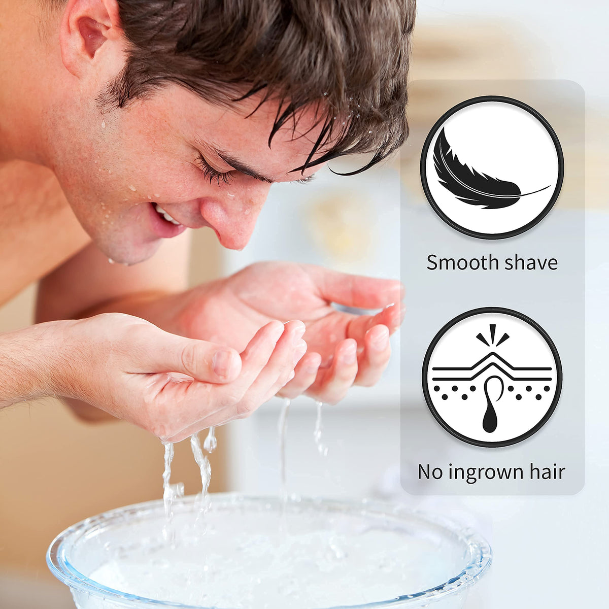 The brush in action lifts hair for an easy, close shave.