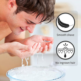 The brush in action lifts hair for an easy, close shave.