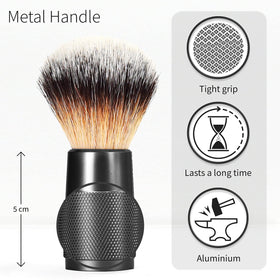 Bambaw shaving brush with aluminum metal handle for a durable grip.