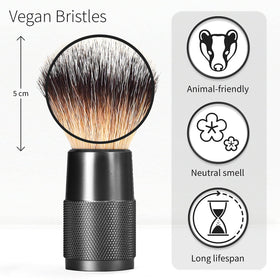 Close-up of Bambaw nylon bristles showing fast-drying, cruelty-free performance.