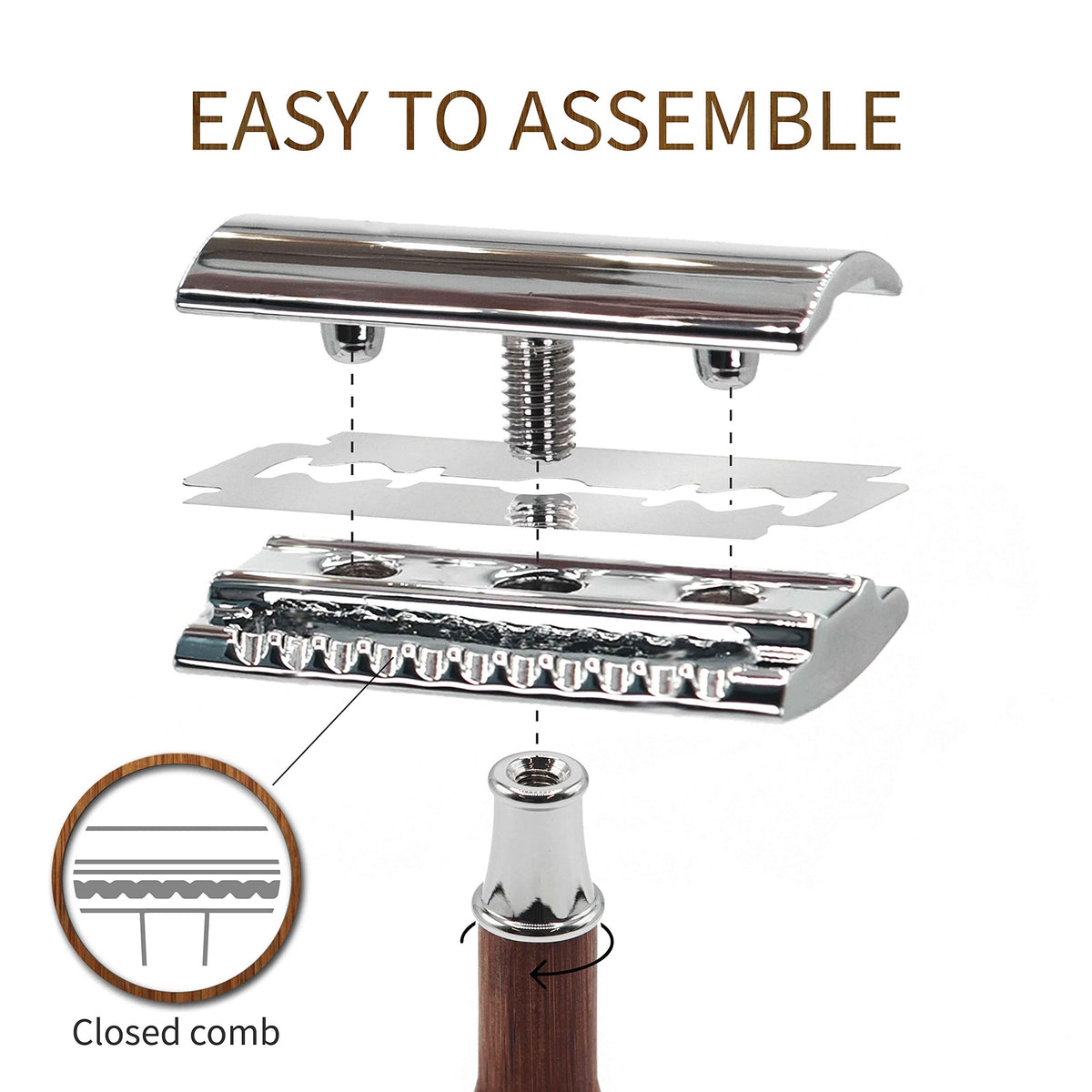 Bambaw razor stainless steel head and parts highlighting durability for long-lasting use