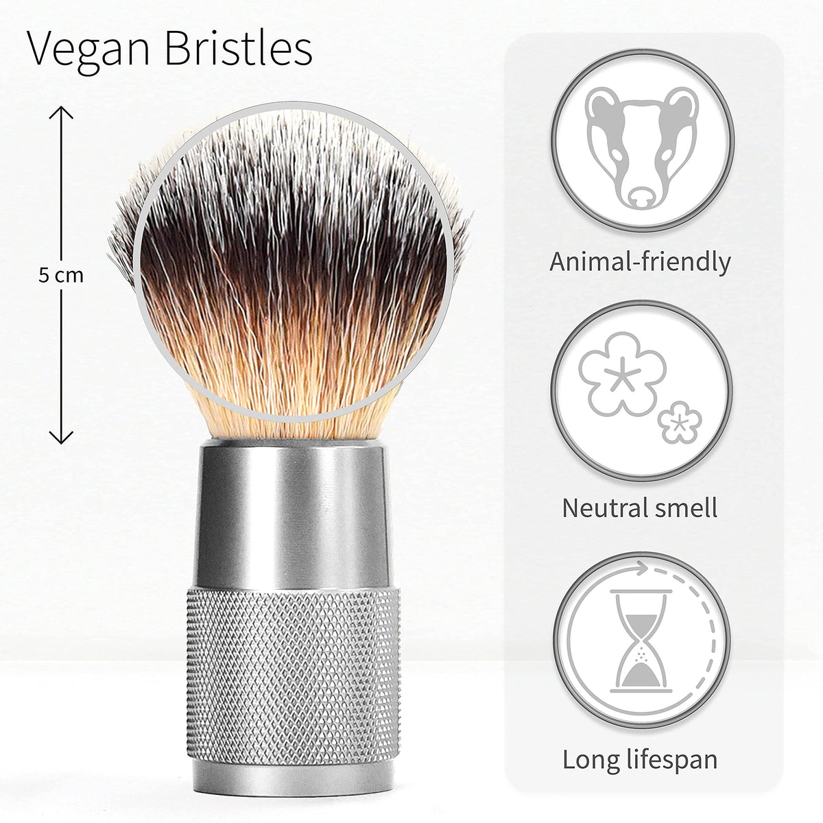 Bambaw synthetic bristles deliver rich lather for gentle prep.
