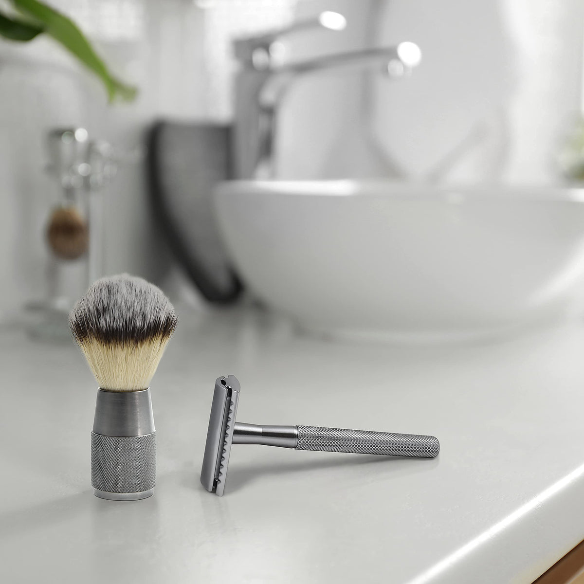 Bambaw travel shaving brush shown in compact form for on-the-go grooming.