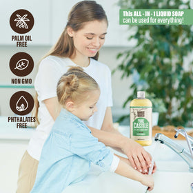 Bamboo and Birch Pure Castile Soap Liquid soft lather for sensitive skin.