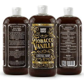 Bamboo and Birch Pure Castile Soap Liquid label closeup shows natural ingredients