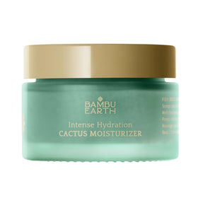 BAMBU EARTH Intense Hydration cactus face moisturizer front jar shows rich texture for deep hydration.