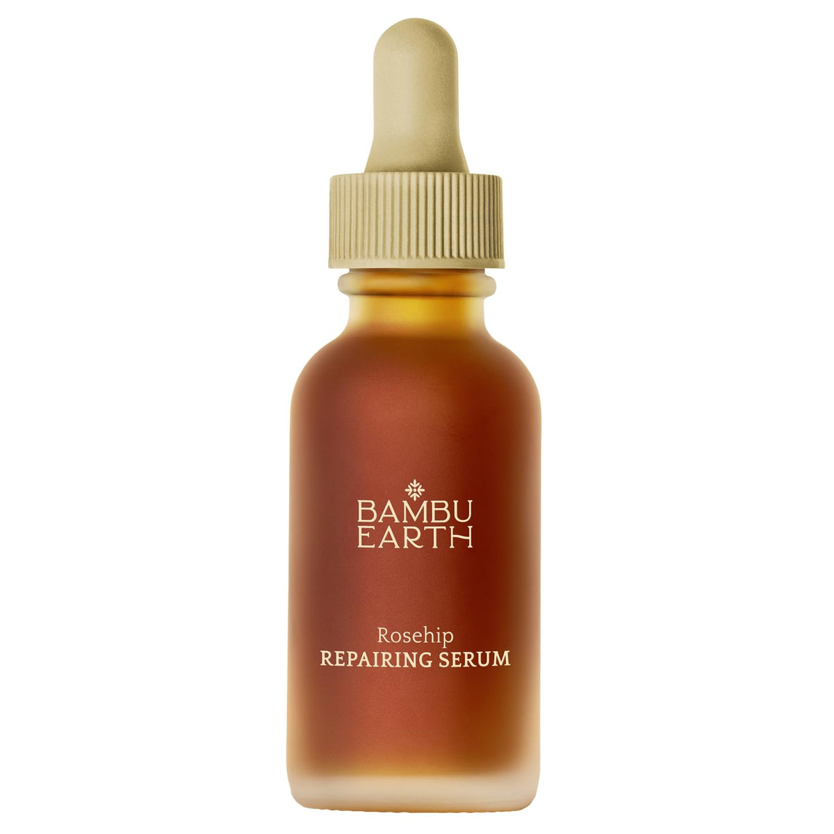 Bambu Earth Rosehip Repairing Serum bottle showing lightweight hydration for sensitive skin
