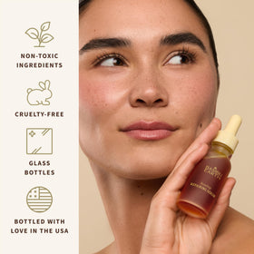 Bambu Earth Rosehip Repairing Serum used under makeup for a natural glow