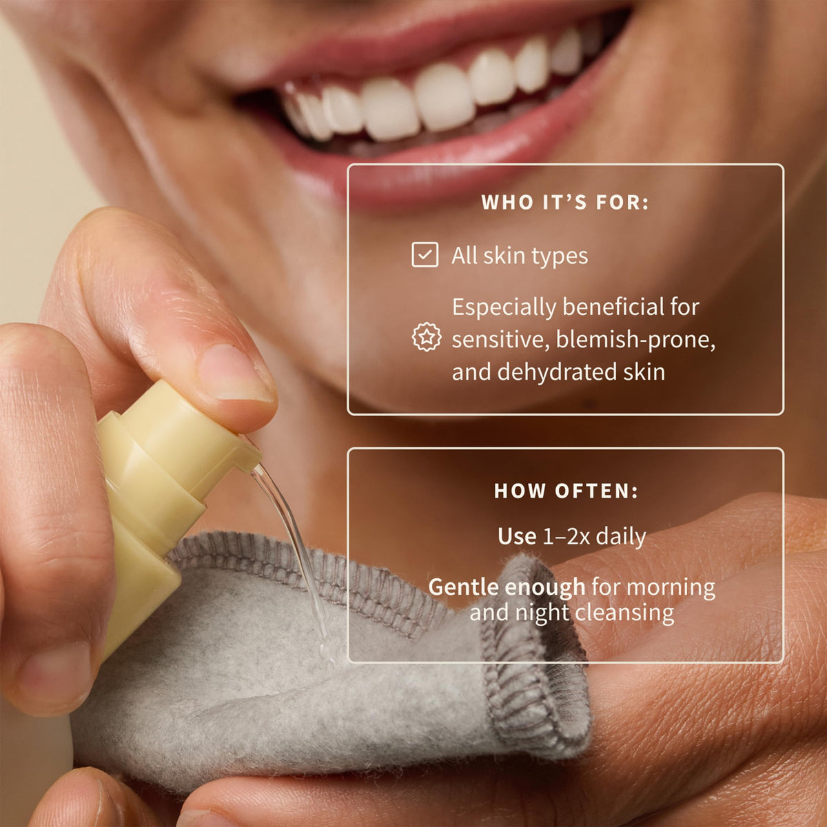 BAMBU EARTH Rosewater Cleanser no-foam formula supports a calm, gentle cleanse.
