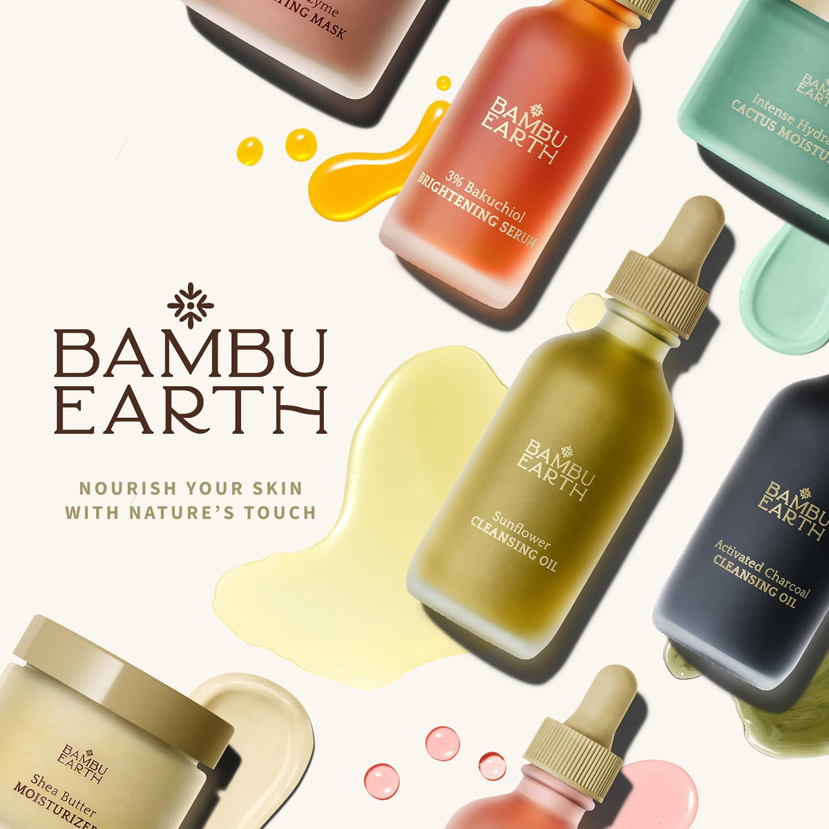 BAMBU EARTH Sunflower Cleansing Oil travel-size bottle ideal for on-the-go skincare.