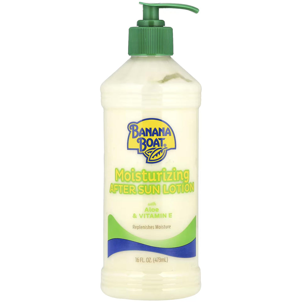 Banana Boat Aloe After Sun Lotion bottle for quick outdoor relief.