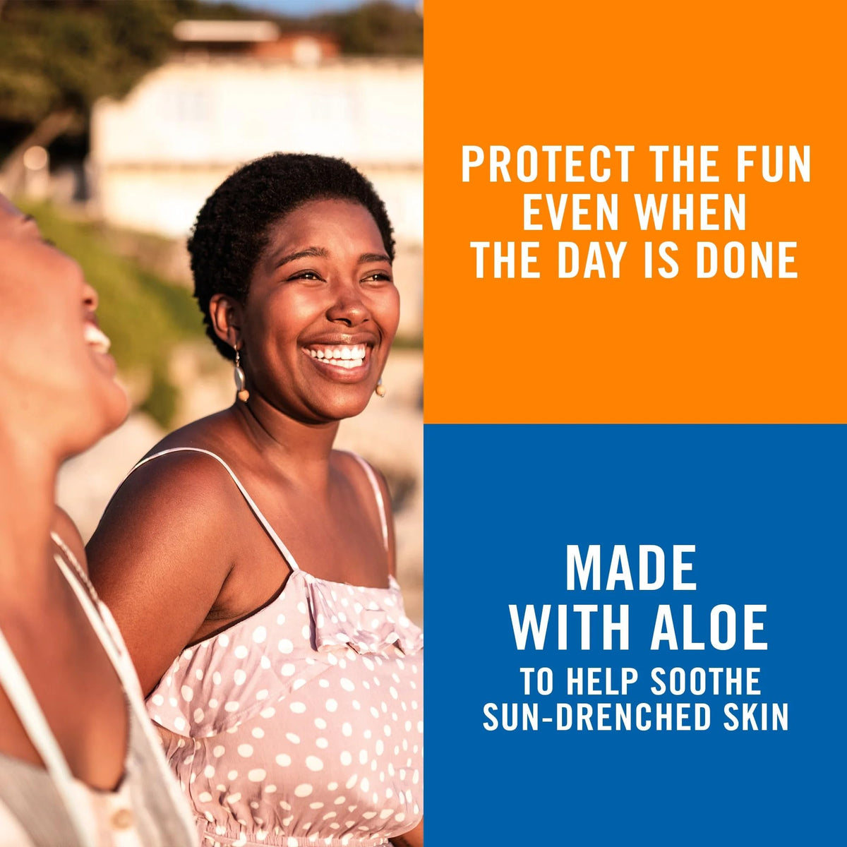 Banana Boat Aloe After Sun Lotion on textured skin shows absorption.