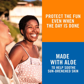 Banana Boat Aloe After Sun Lotion on textured skin shows absorption.