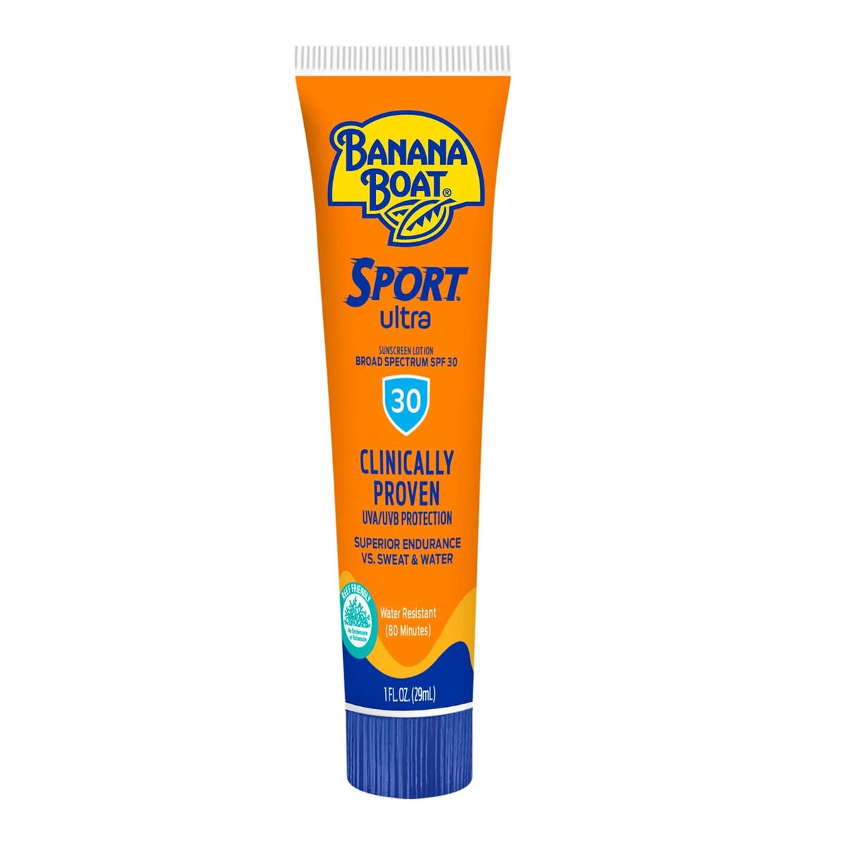 Banana Boat Sport Sunscreen 1oz travel bottle provides convenient on-the-go sun protection.