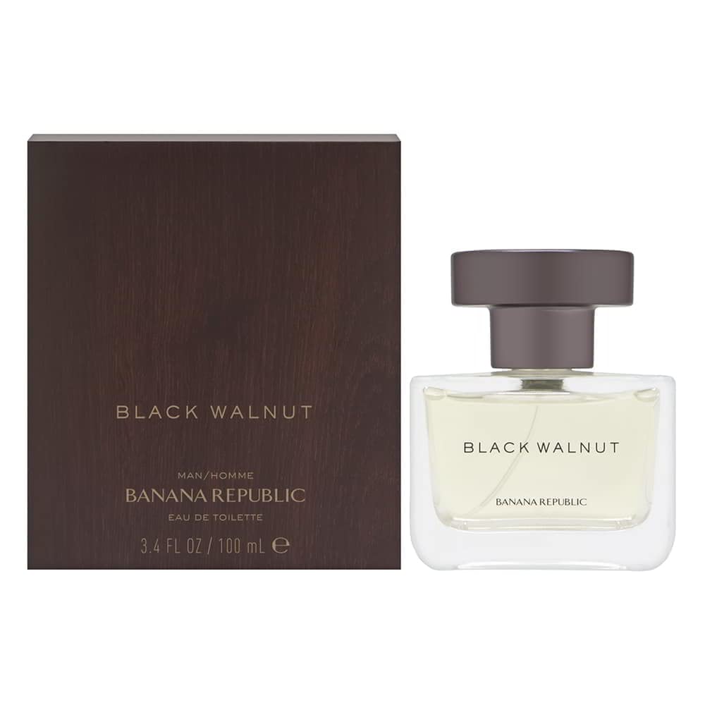Banana Republic Black Walnut EDT bottle; warm, confident fragrance for evening wear.