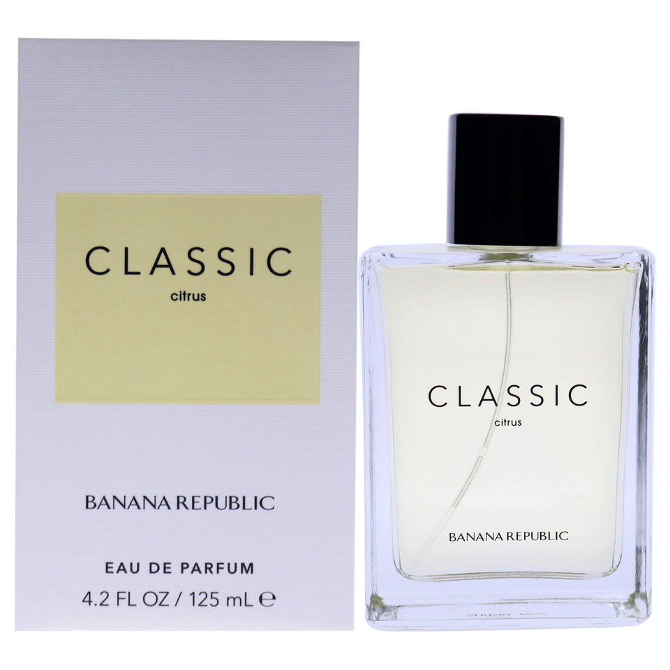 Banana Republic Classic Citrus bottle close-up highlighting vibrant citrus notes for everyday wear