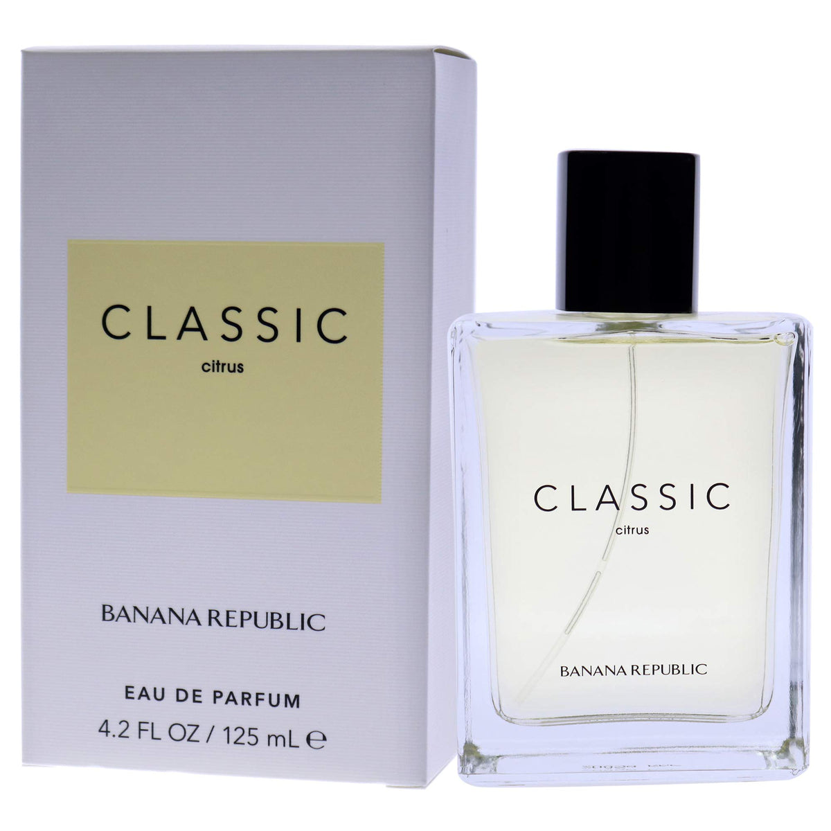 Banana Republic Classic Citrus bottle on shelf with warm amber hues for evening wear