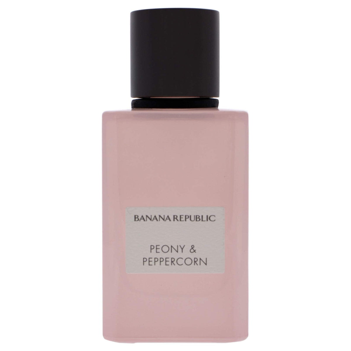 Banana Republic Icon bottle closeup highlighting pink peppercorn and florals