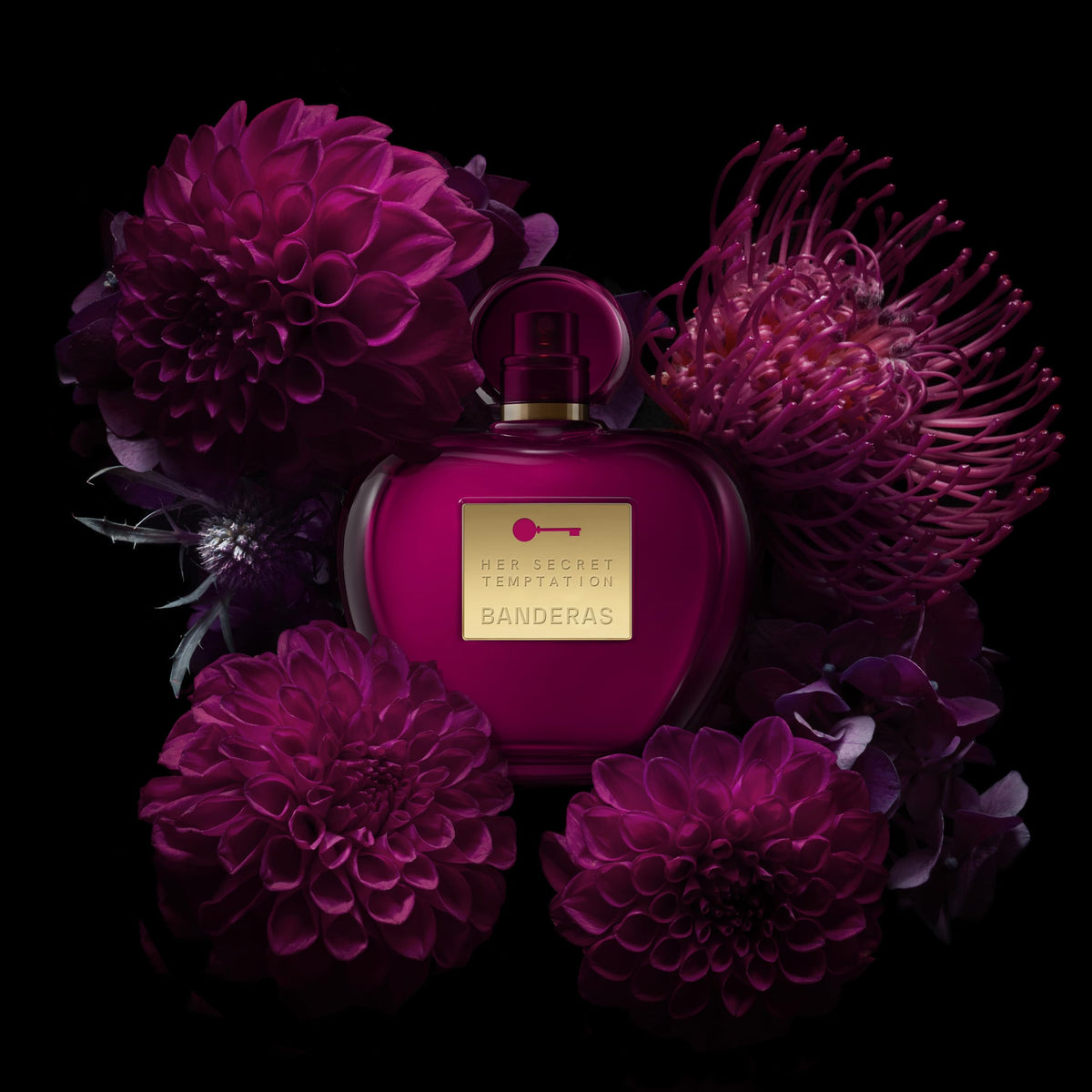 Liquid amber tint inside the Banderas Her Secret Temptation bottle.