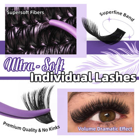 BandQaugen lash clusters application steps for quick DIY lash look.