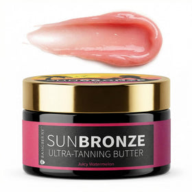 Bangberry Sun Bronze Butter front label shows juicy watermelon scent for a tropical tan