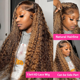 Bangjazz deep wave ombre wig with 180 density adds fullness and bounce.