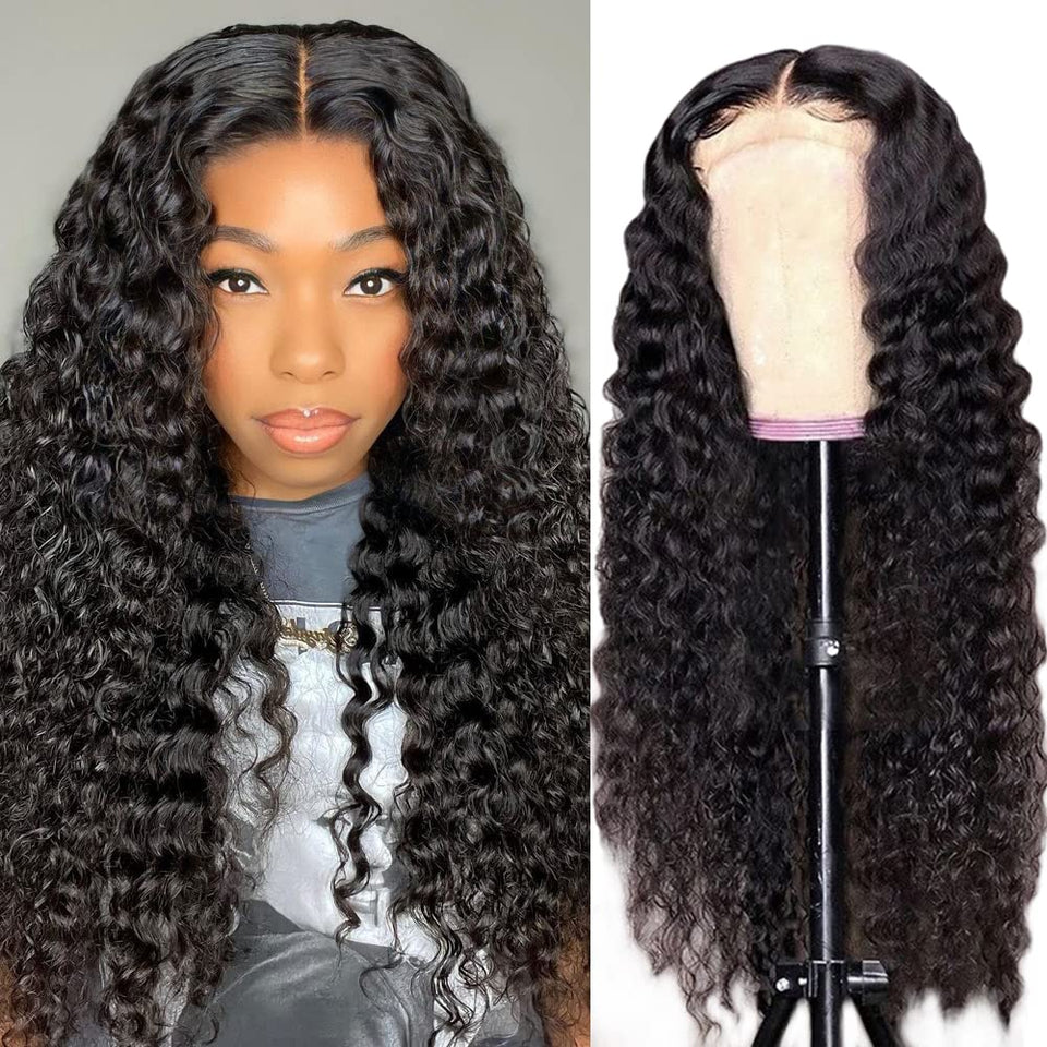 Bangjazz water wave wig front view shows natural hairline.